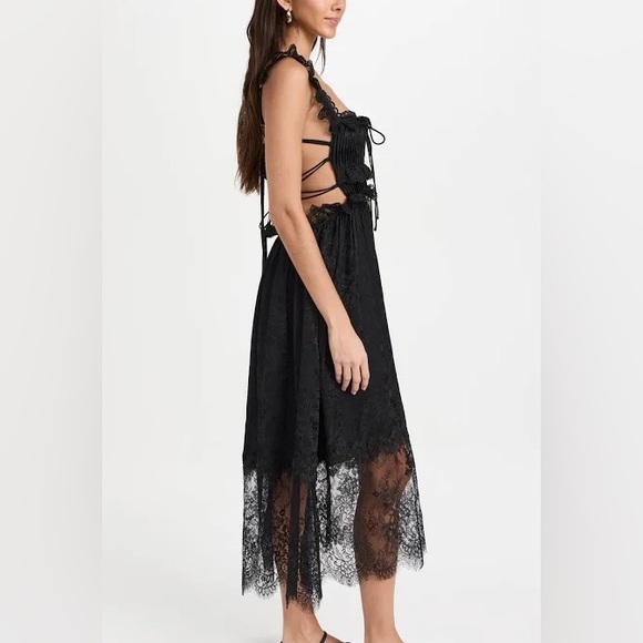 🖤 FOR LOVE AND LEMONS 🖤 Deane Lace Midi Dress, Black, Size Medium - Picture 3 of 8
